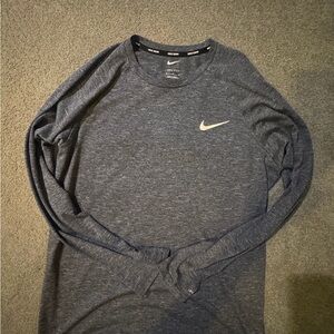 Nike Men's Heathered Navy Gray Long Sleeve Tee